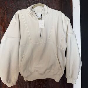 Joah Brown Retro Half Zip Off White NWT